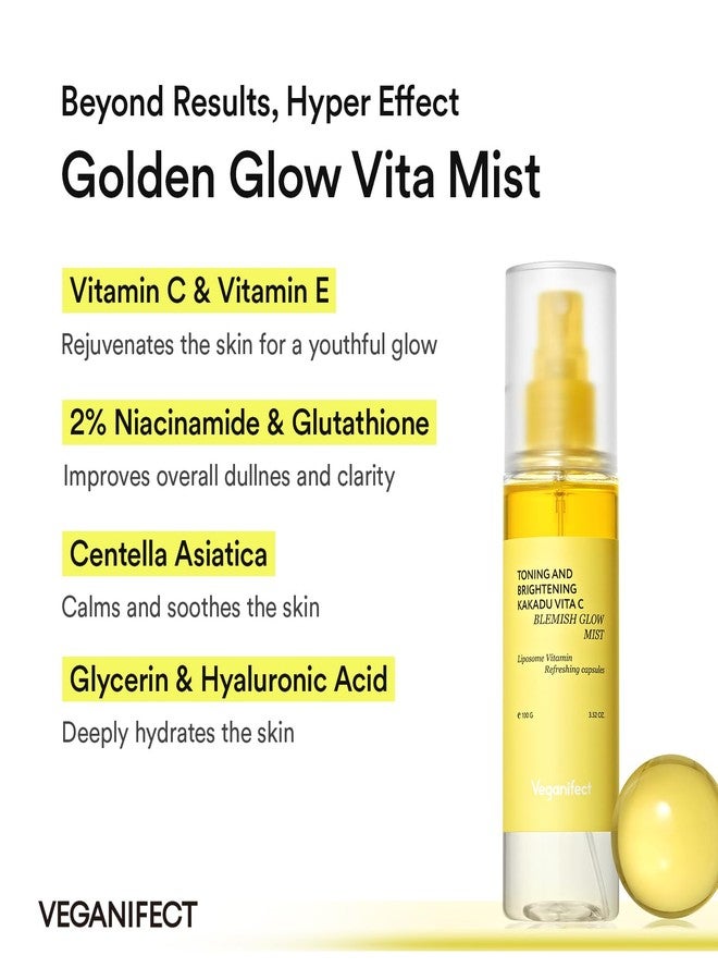 VEGANIFECT Vitamin C Glow Mist for Radiant Skin, Hydrating Serum Mist with Niacinamide & Glutathione, Korean Vegan Skincare, 3.38 Fl Oz - Image 4